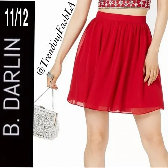 B. Darlin A-Line pleated chiffon skirt NWT 11/12 - Picture 3 of 3